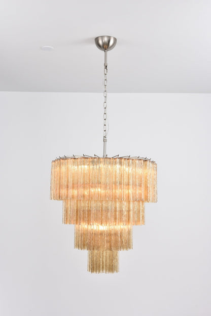 Serava Cascade Glass Chandelier - Elegant Design, Adjustable Height