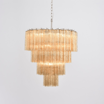 Serava Cascade Glass Chandelier - Elegant Design, Adjustable Height