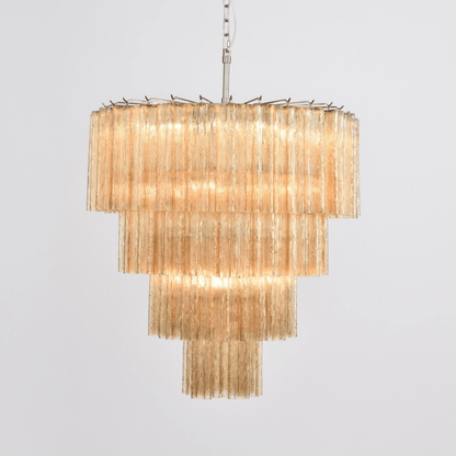 Serava Cascade Glass Chandelier - Elegant Design, Adjustable Height