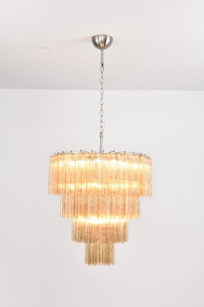 Serava Cascade Glass Chandelier - Elegant Design, Adjustable Height