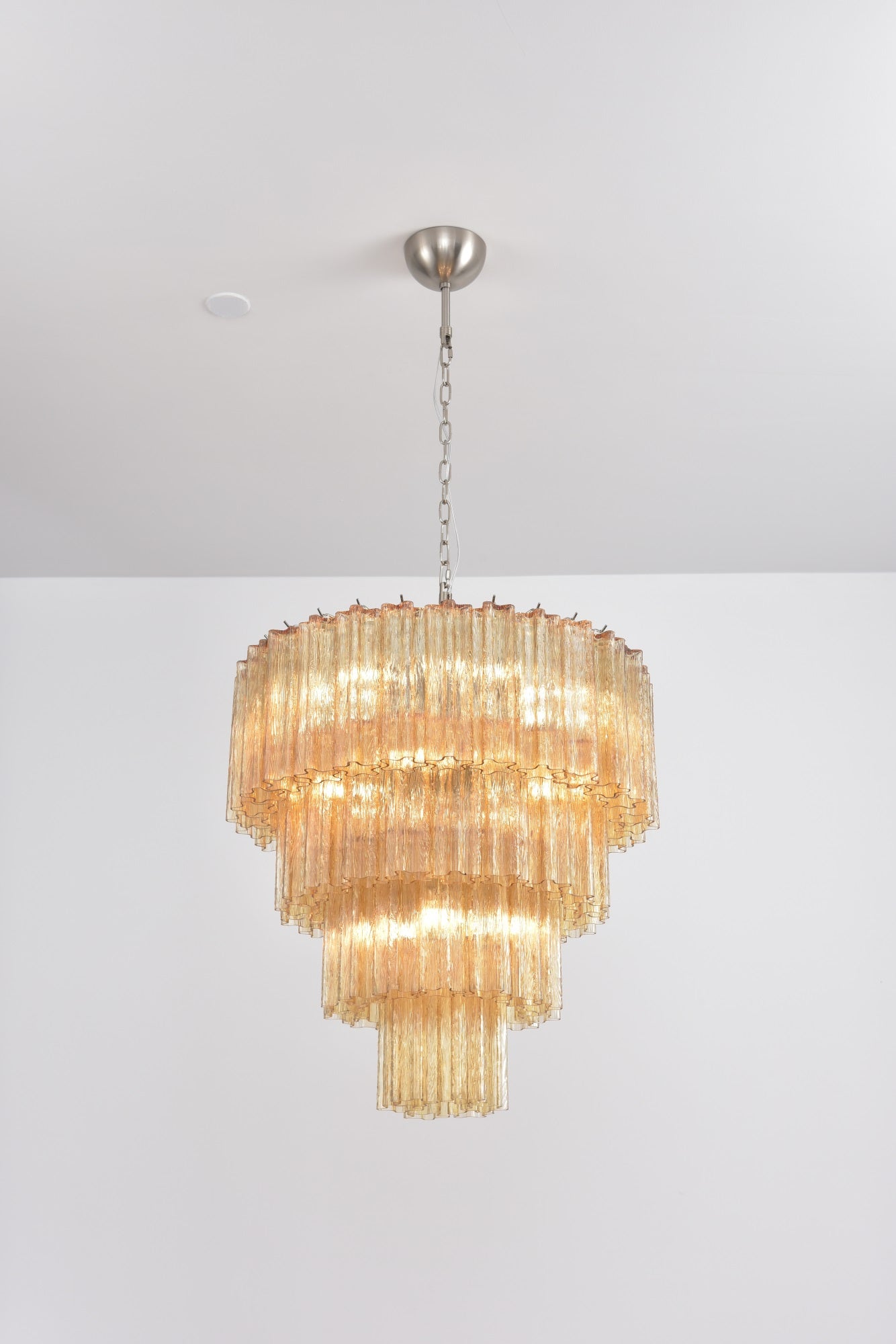 Serava Cascade Glass Chandelier - Elegant Design, Adjustable Height