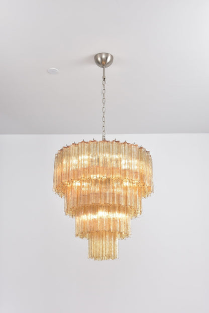 Serava Cascade Glass Chandelier - Elegant Design, Adjustable Height