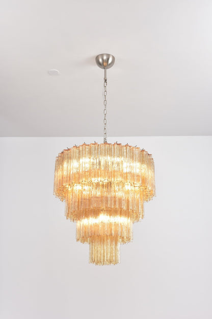 Serava Cascade Glass Chandelier - Elegant Design, Adjustable Height