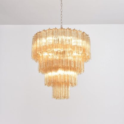 Serava Cascade Glass Chandelier - Elegant Design, Adjustable Height