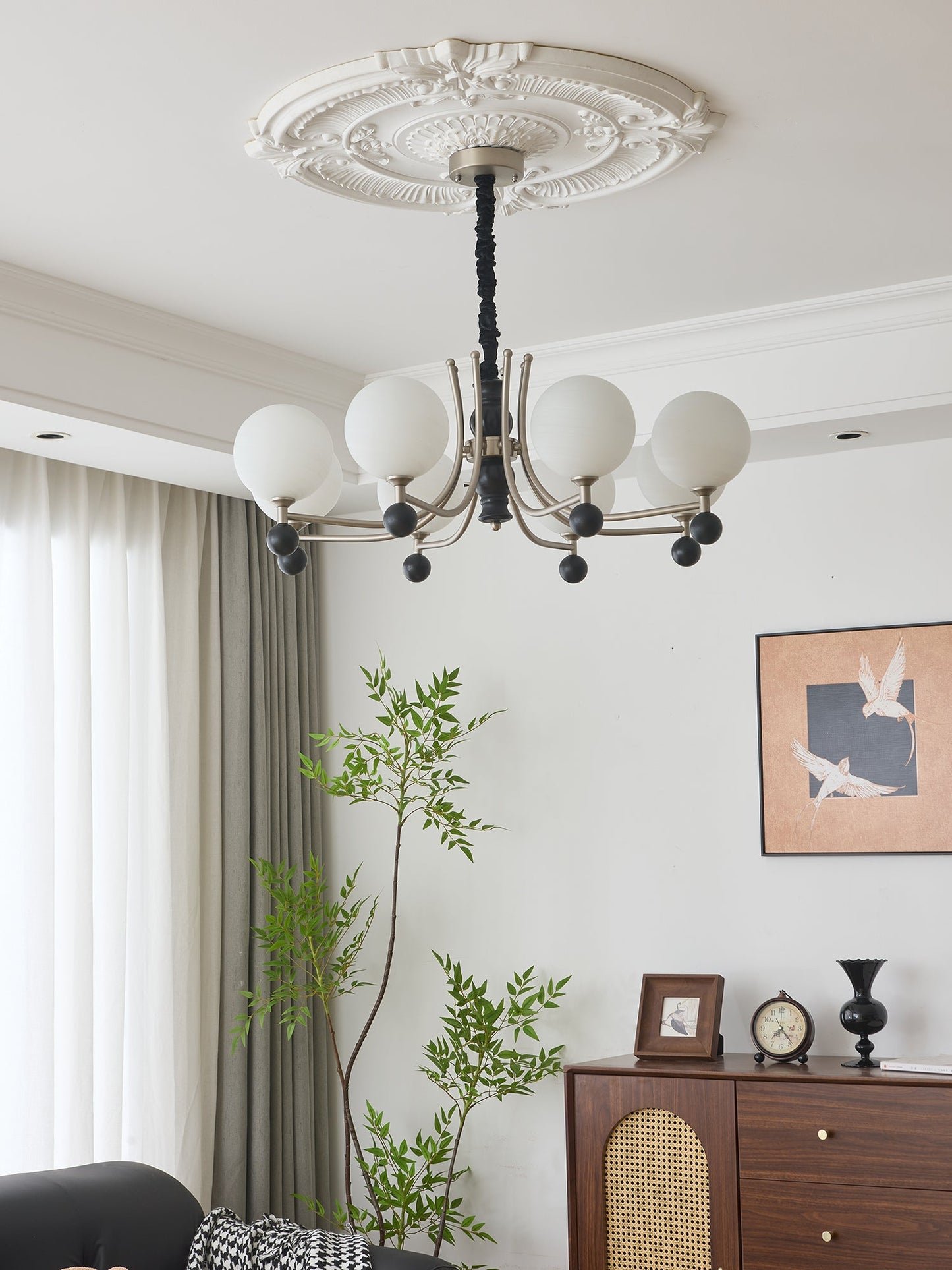 Serenus Sphere Chandelier - Modern Design with Adjustable Height & LED