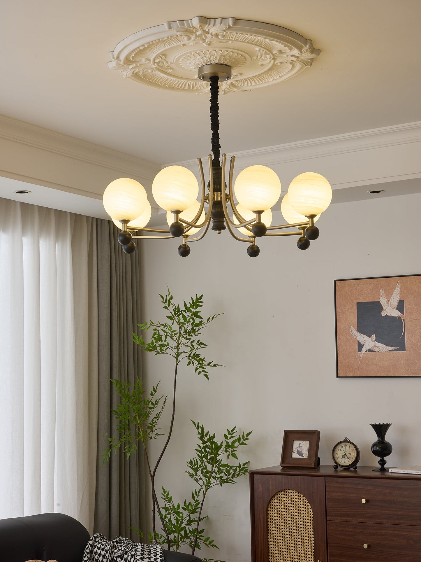 Serenus Sphere Chandelier - Modern Design with Adjustable Height & LED