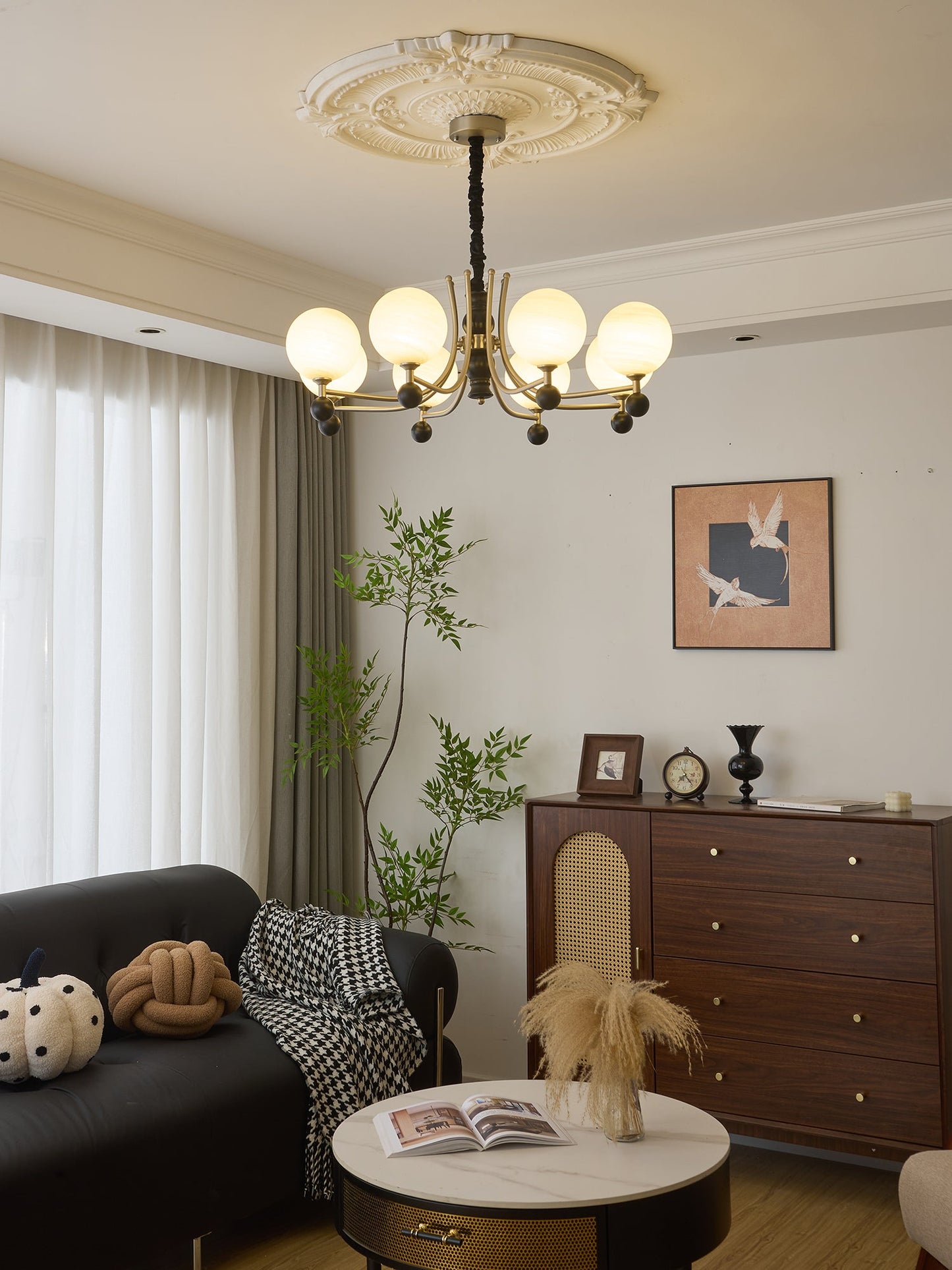 Serenus Sphere Chandelier - Modern Design with Adjustable Height & LED