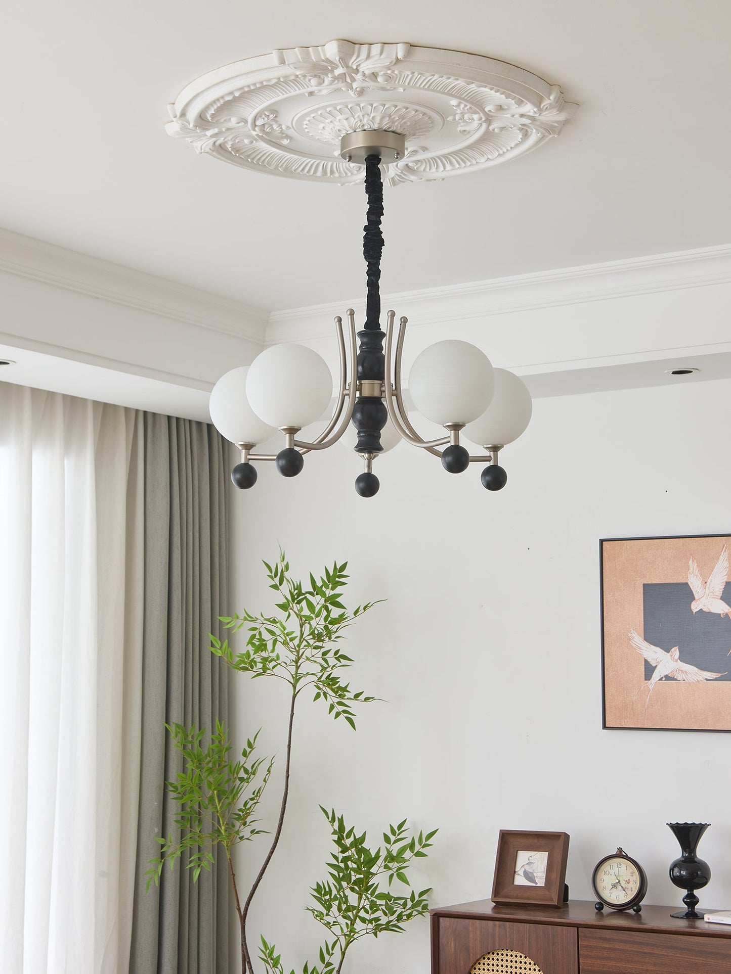 Serenus Sphere Chandelier - Modern Design with Adjustable Height & LED