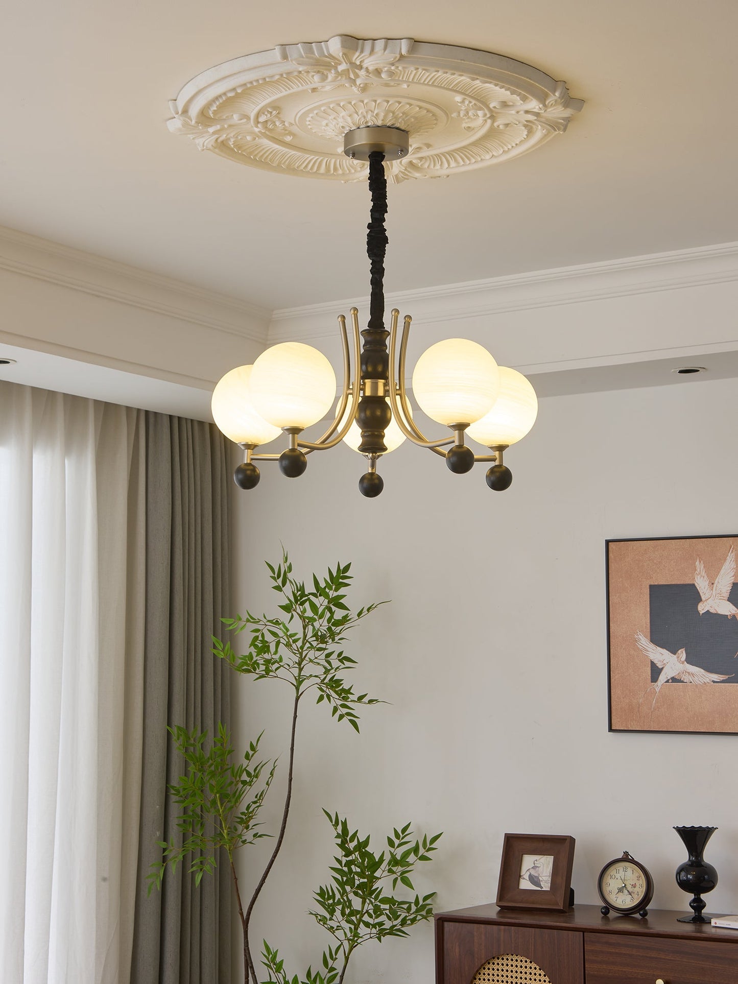 Serenus Sphere Chandelier - Modern Design with Adjustable Height & LED