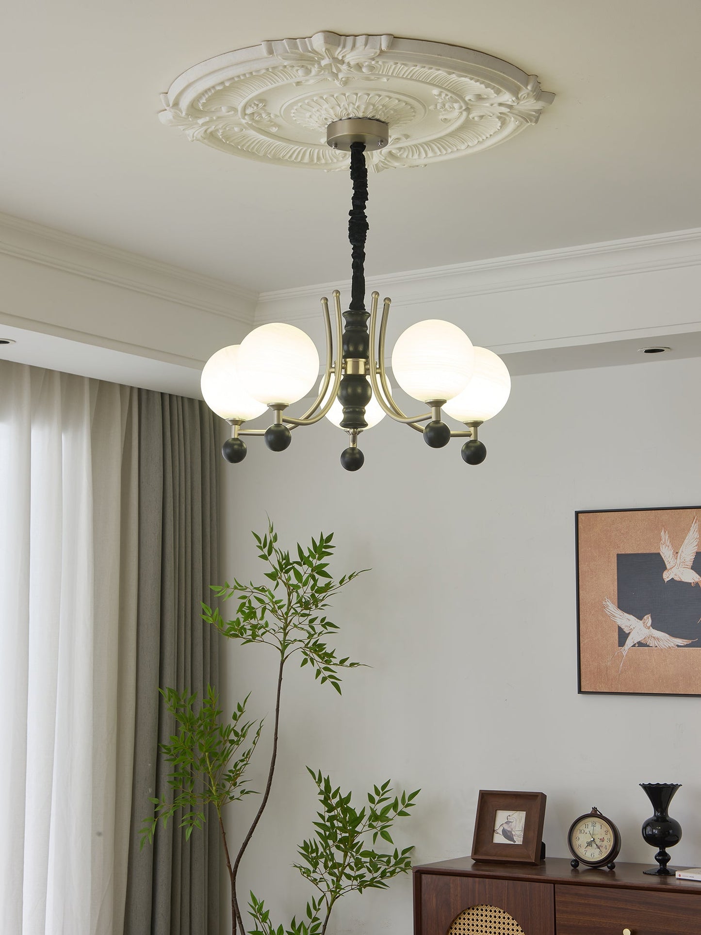 Serenus Sphere Chandelier - Modern Design with Adjustable Height & LED