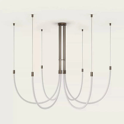 Serpentine Halo Chandelier - Modern Design, Adjustable LED Lighting
