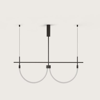 Serpentine Halo Chandelier - Modern Design, Adjustable LED Lighting