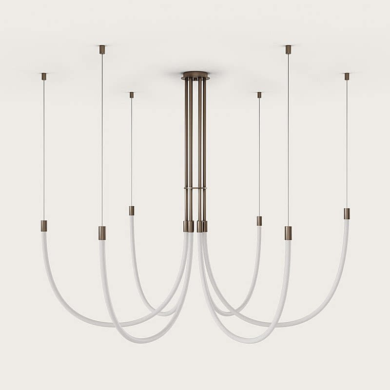 Serpentine Halo Chandelier - Modern Design, Adjustable LED Lighting