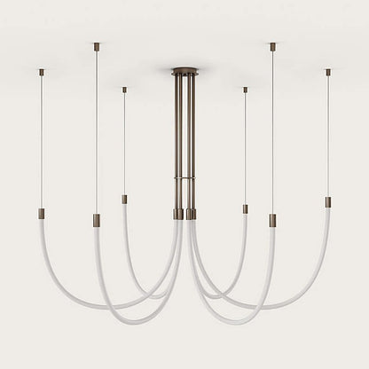 Serpentine Halo Chandelier - Modern Design, Adjustable LED Lighting