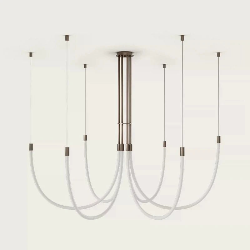 Serpentine Halo Chandelier - Modern Design, Adjustable LED Lighting