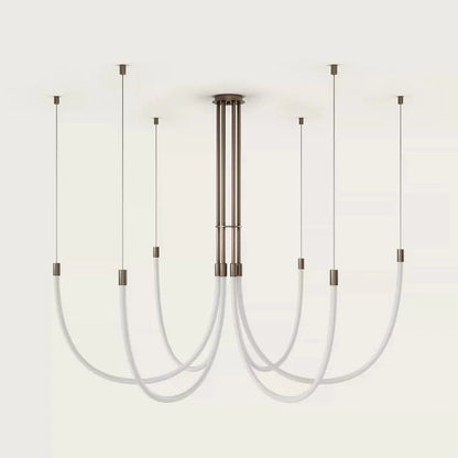 Serpentine Halo Chandelier - Modern Design, Adjustable LED Lighting