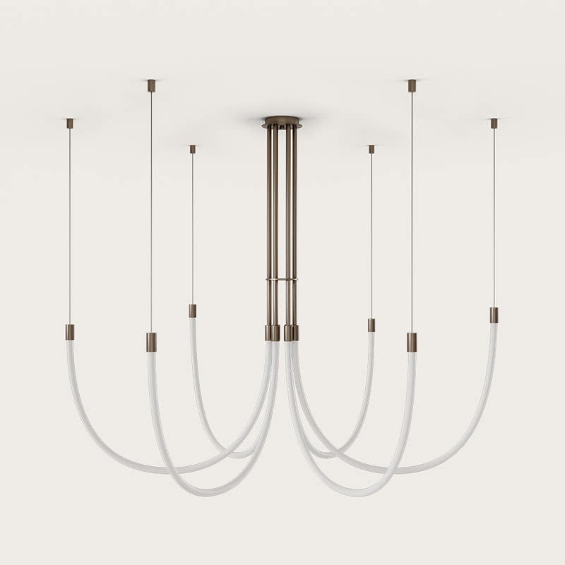 Serpentine Halo Chandelier - Modern Design, Adjustable LED Lighting