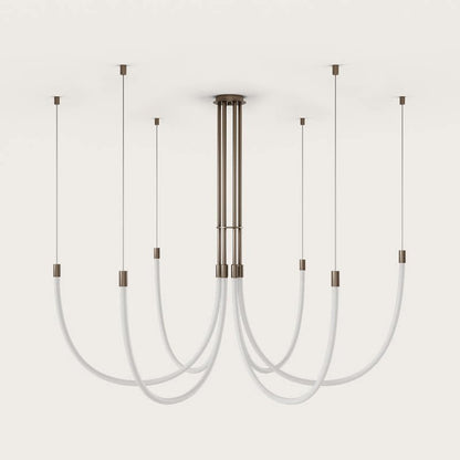 Serpentine Halo Chandelier - Modern Design, Adjustable LED Lighting