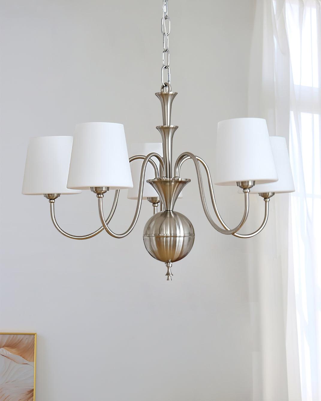 Elegant Shabby Chandelier with Adjustable Height and Vintage Charm