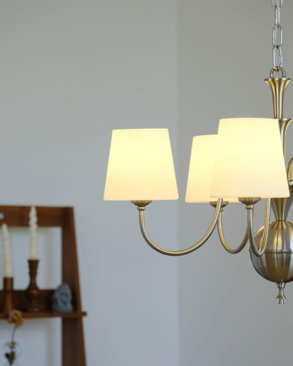 Elegant Shabby Chandelier with Adjustable Height and Vintage Charm