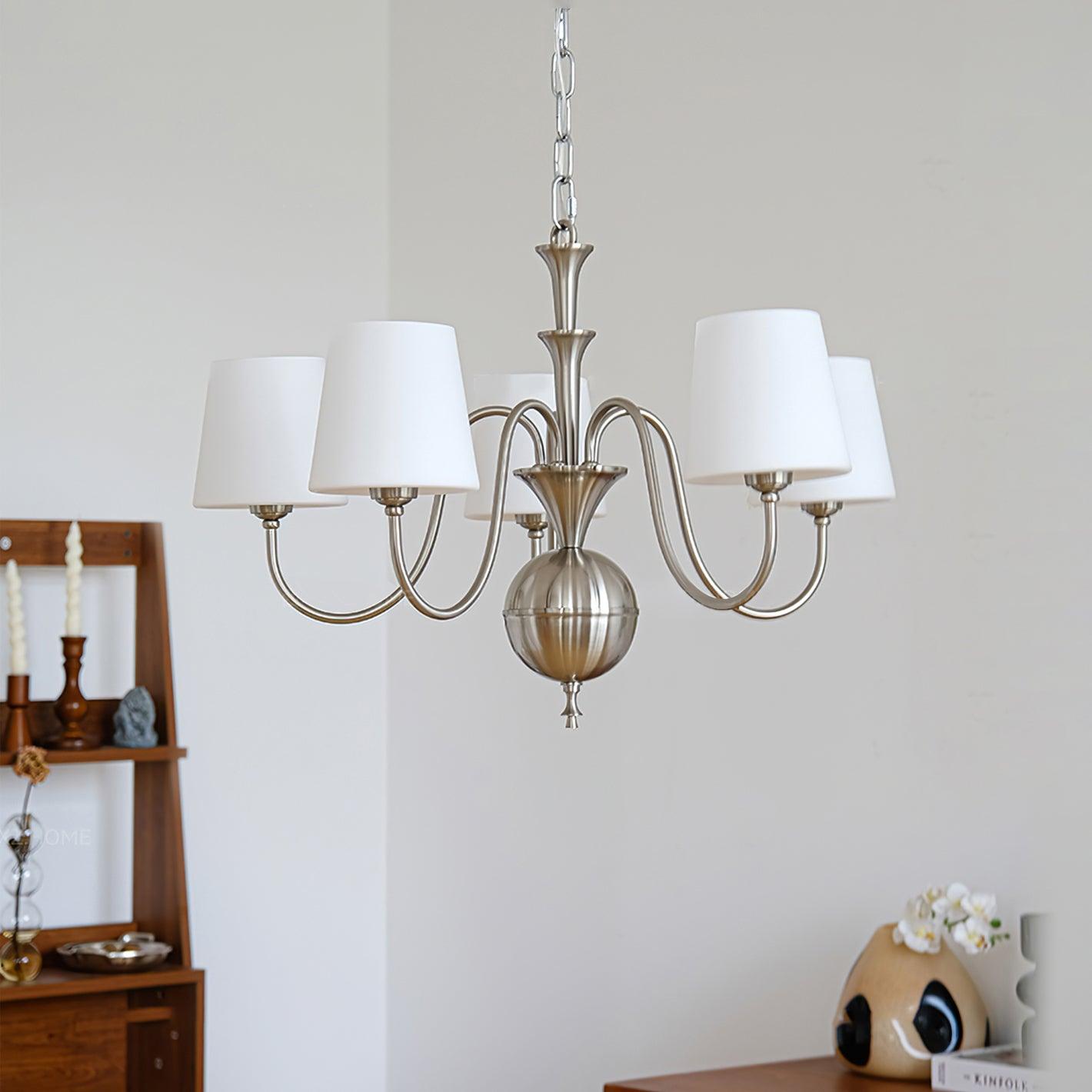 Elegant Shabby Chandelier with Adjustable Height and Vintage Charm