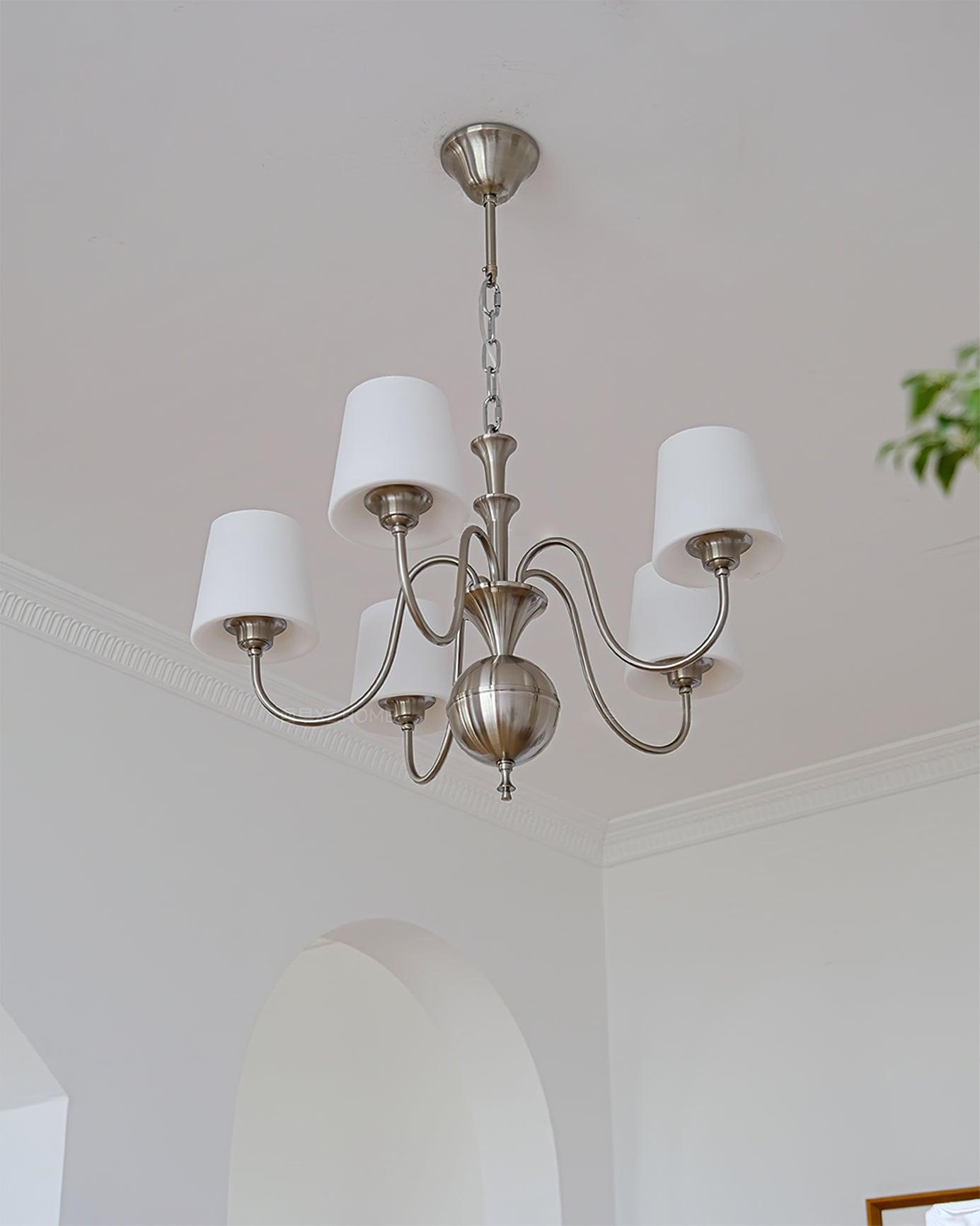 Elegant Shabby Chandelier with Adjustable Height and Vintage Charm