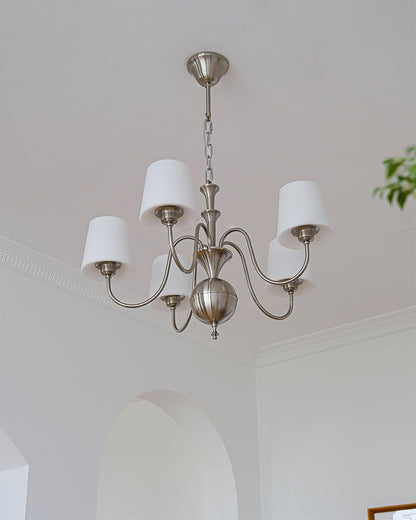 Elegant Shabby Chandelier with Adjustable Height and Vintage Charm