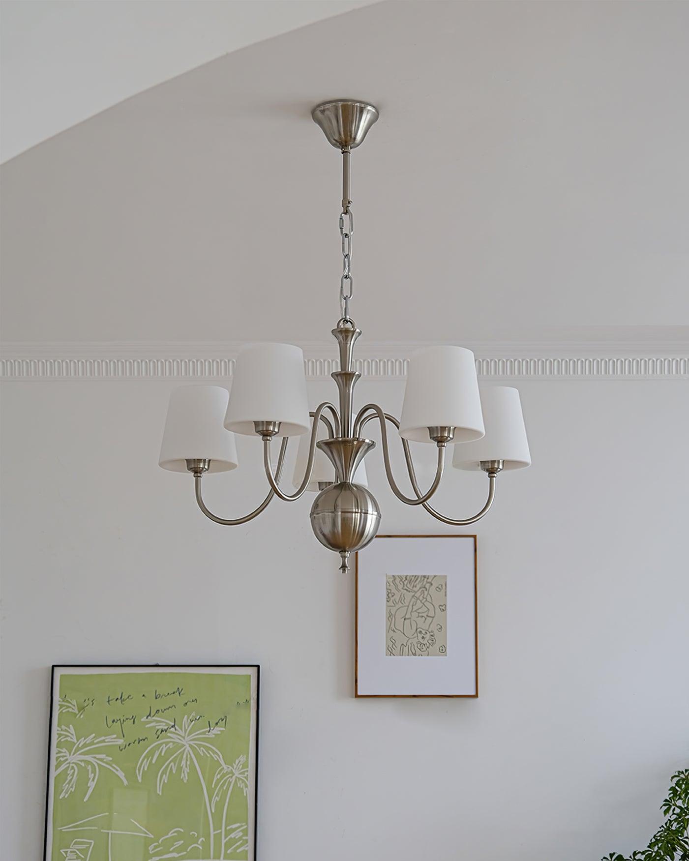 Elegant Shabby Chandelier with Adjustable Height and Vintage Charm