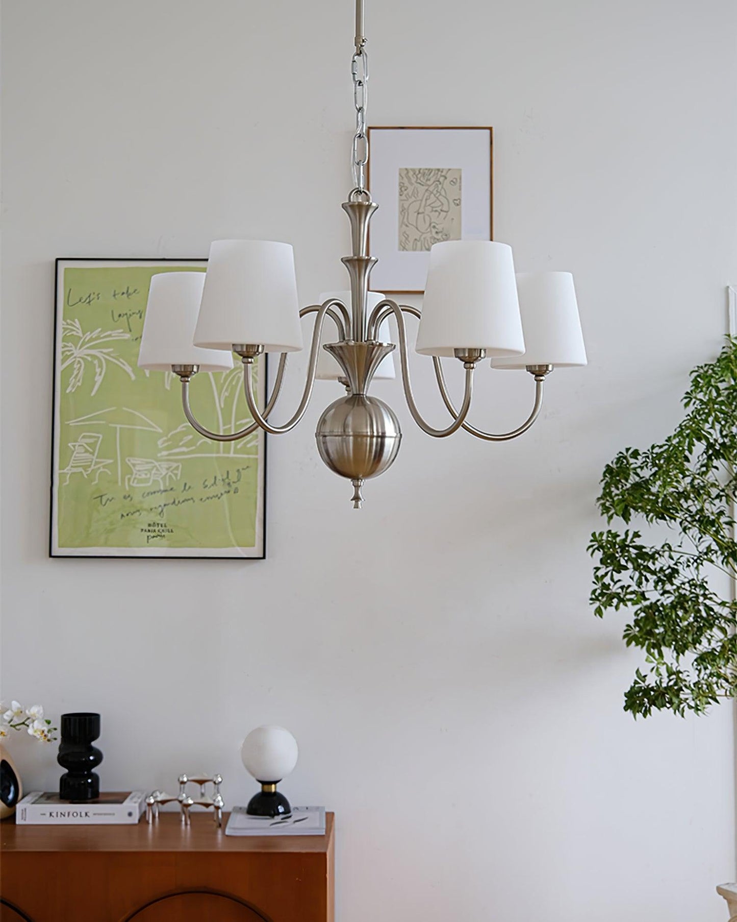 Elegant Shabby Chandelier with Adjustable Height and Vintage Charm