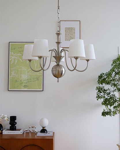 Elegant Shabby Chandelier with Adjustable Height and Vintage Charm
