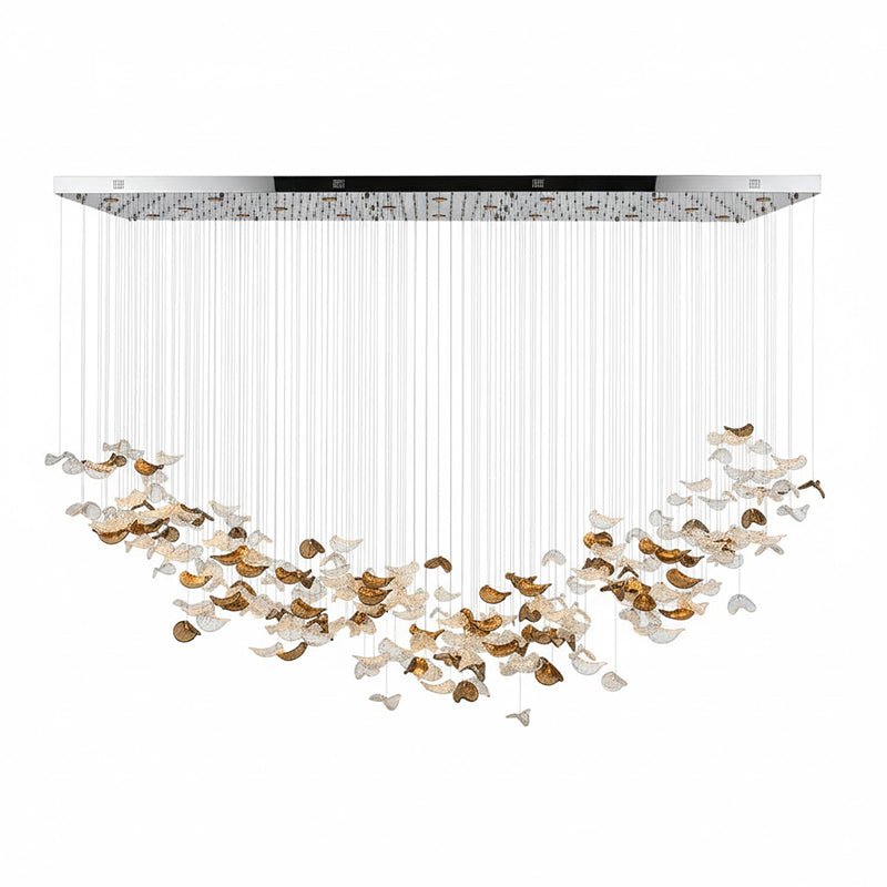 Elegant Shake Leaves Chandelier - Adjustable Height, Energy Efficient
