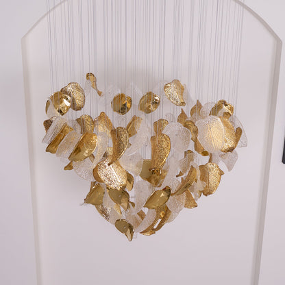 Elegant Shake Leaves Chandelier - Adjustable Height, Energy Efficient