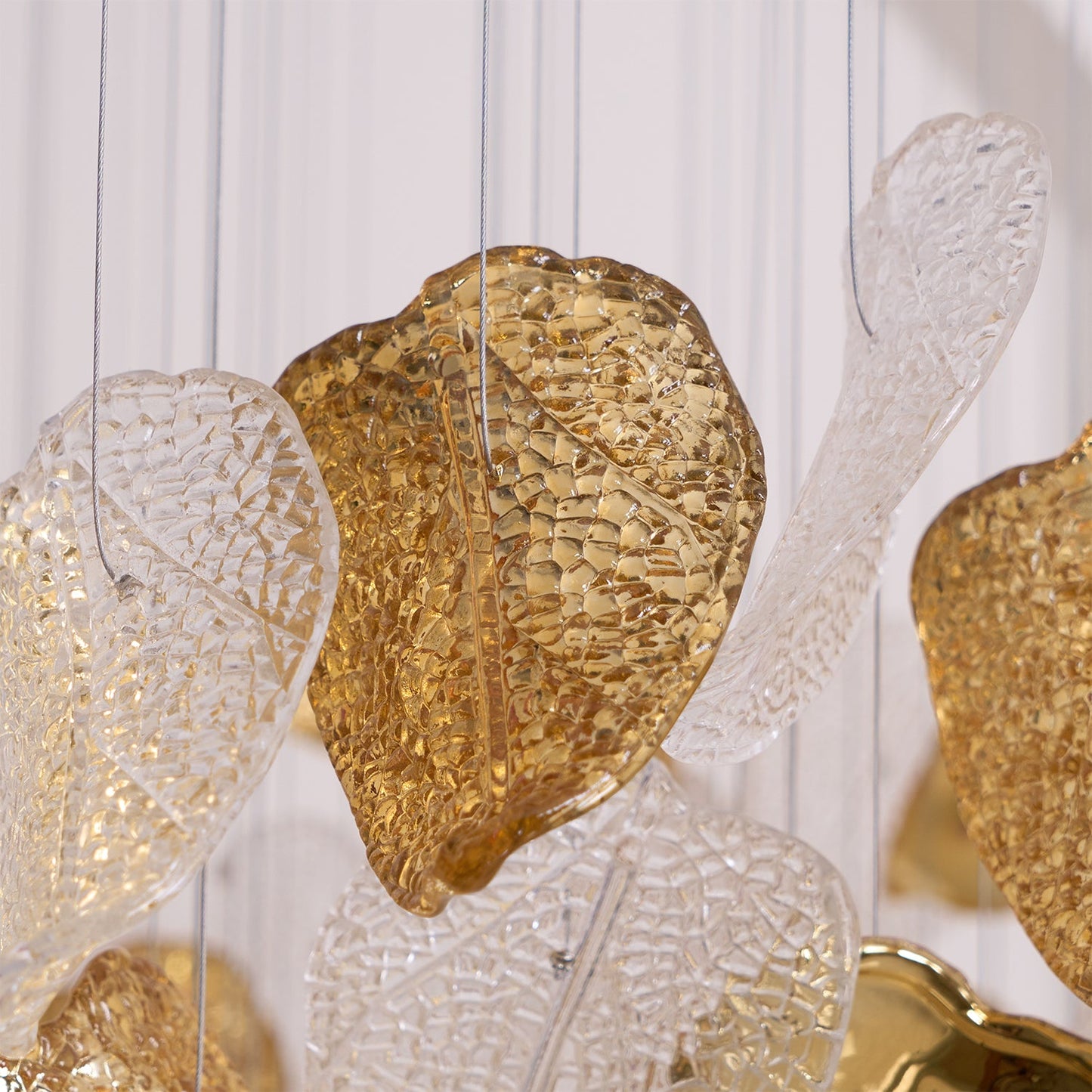 Elegant Shake Leaves Chandelier - Adjustable Height, Energy Efficient