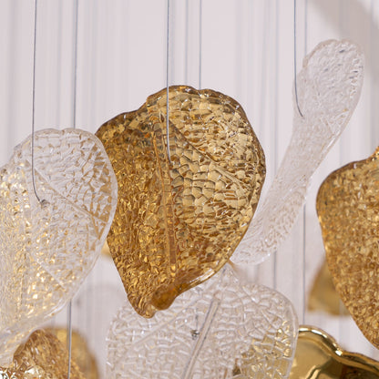 Elegant Shake Leaves Chandelier - Adjustable Height, Energy Efficient