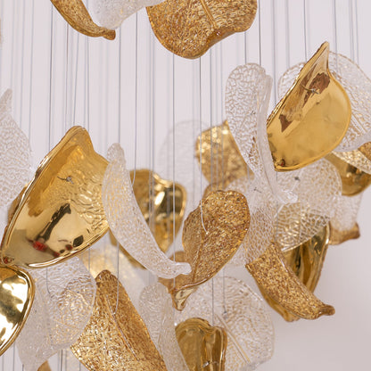 Elegant Shake Leaves Chandelier - Adjustable Height, Energy Efficient