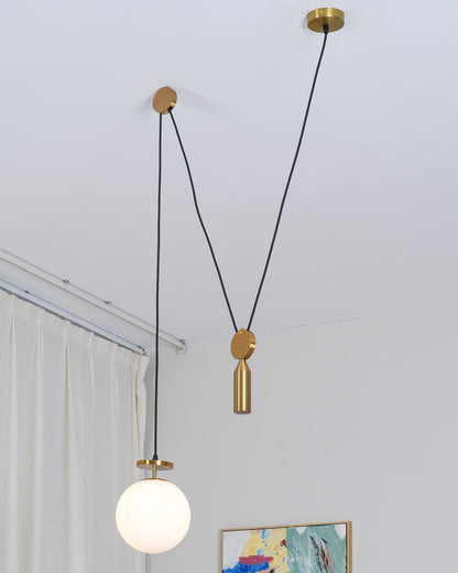 Modern Geometric Shape Chandelier with Adjustable Height & LED Lightin