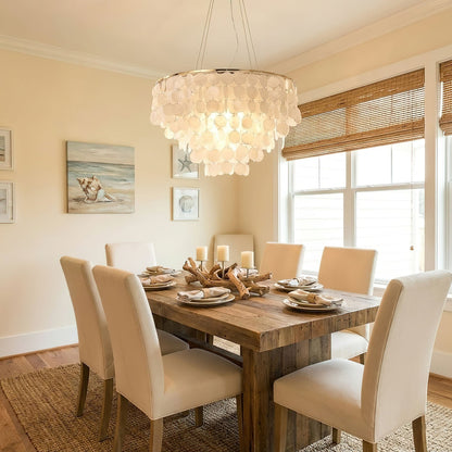 Elegant Shell Wind Chime Chandelier - Soothing Sounds & Coastal Decor