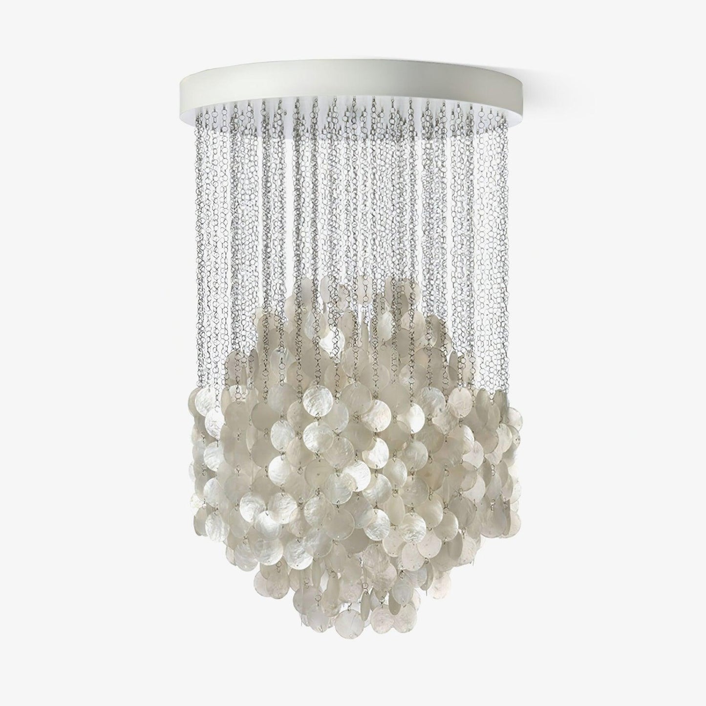 Elegant Shell Waterfall Chandelier - Dimmable LED, Adjustable Height