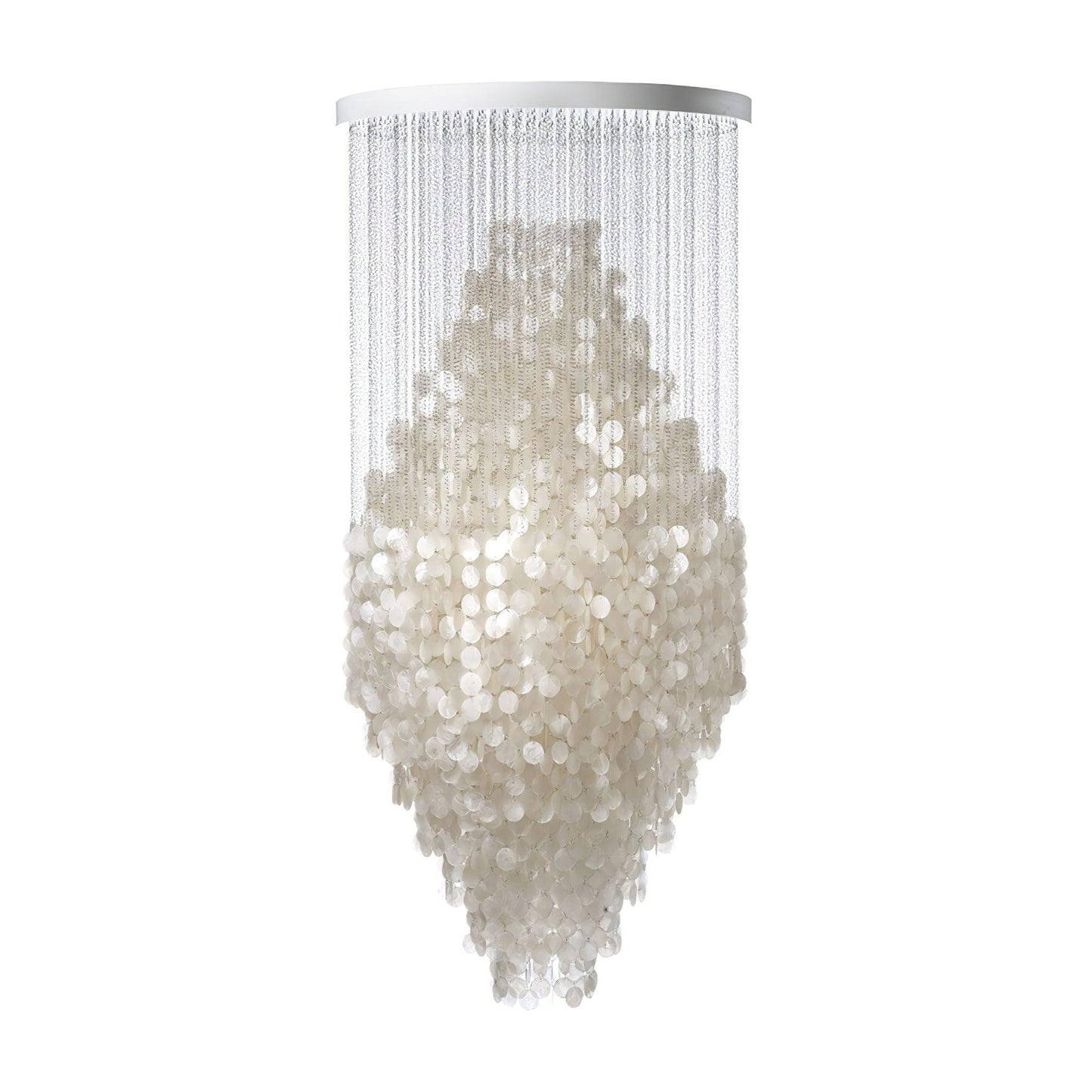 Elegant Shell Waterfall Chandelier - Dimmable LED, Adjustable Height