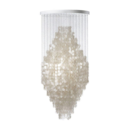 Elegant Shell Waterfall Chandelier - Dimmable LED, Adjustable Height