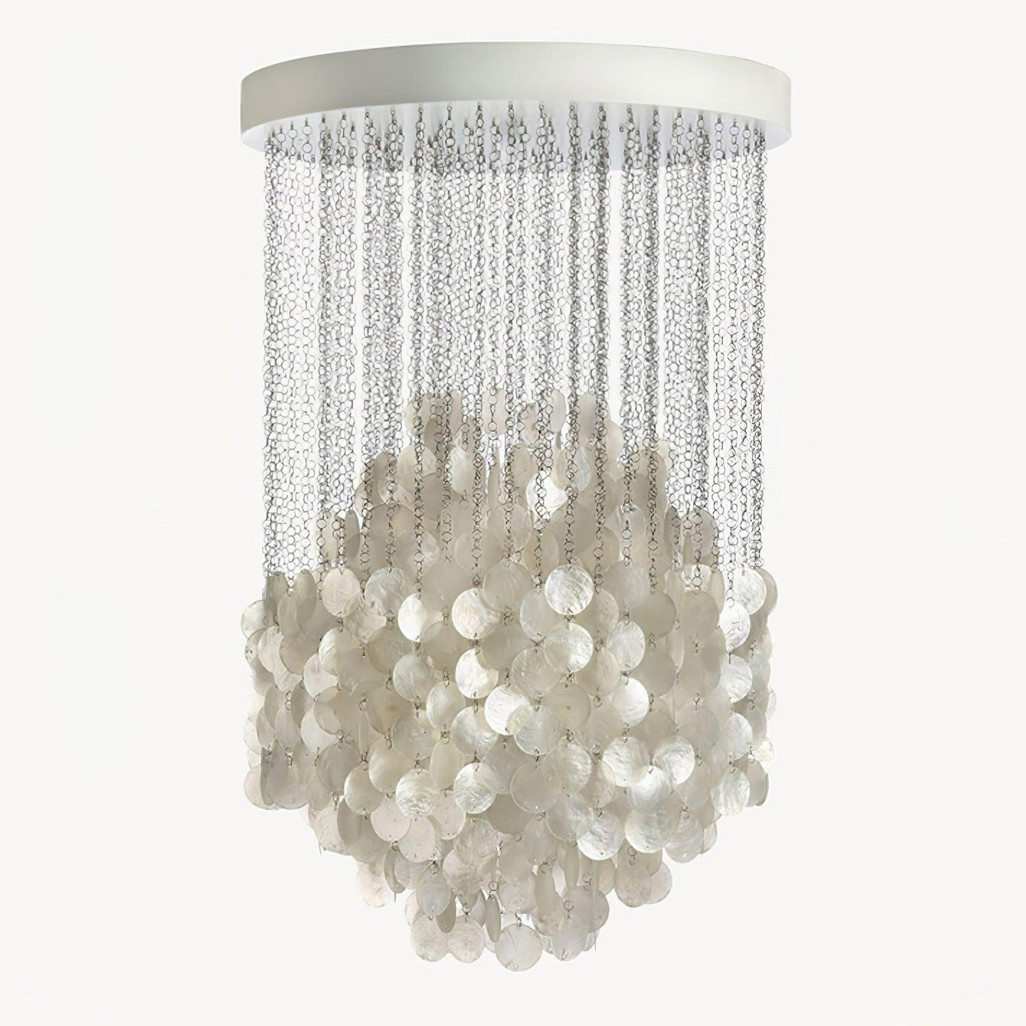 Elegant Shell Waterfall Chandelier - Dimmable LED, Adjustable Height