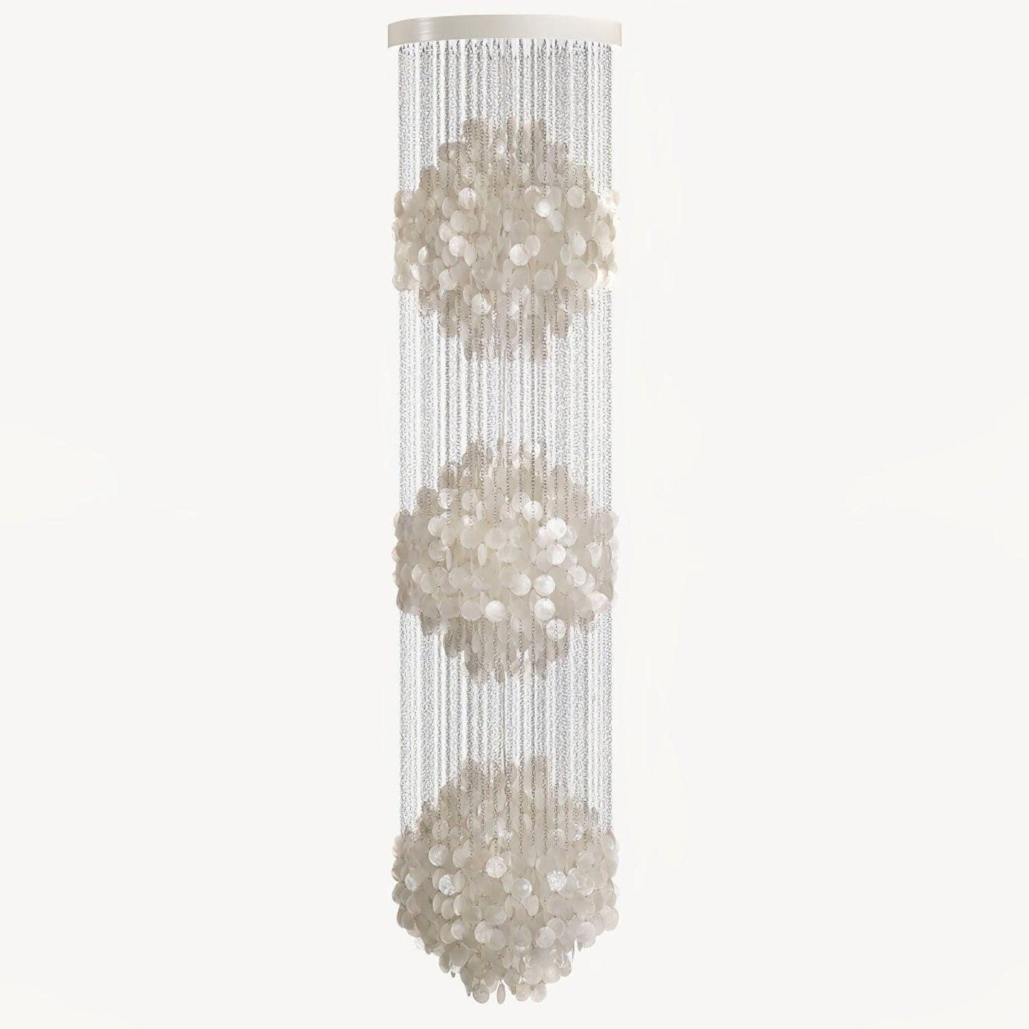 Elegant Shell Waterfall Chandelier - Dimmable LED, Adjustable Height