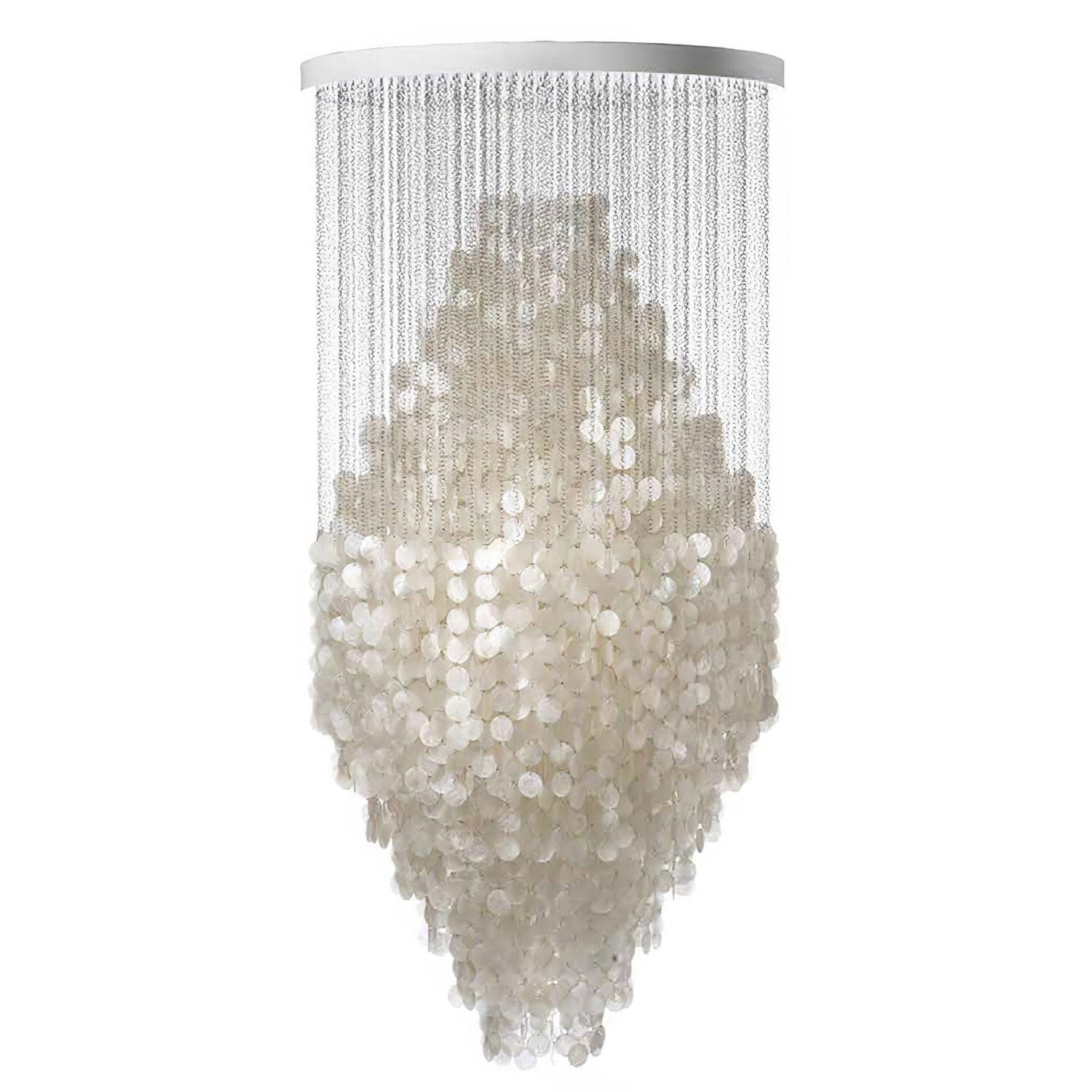 Elegant Shell Waterfall Chandelier - Dimmable LED, Adjustable Height