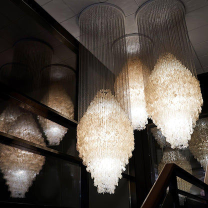 Elegant Shell Waterfall Chandelier - Dimmable LED, Adjustable Height