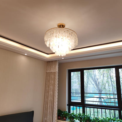 Elegant Shell Wind Chime Chandelier - Soothing Sounds & Coastal Decor