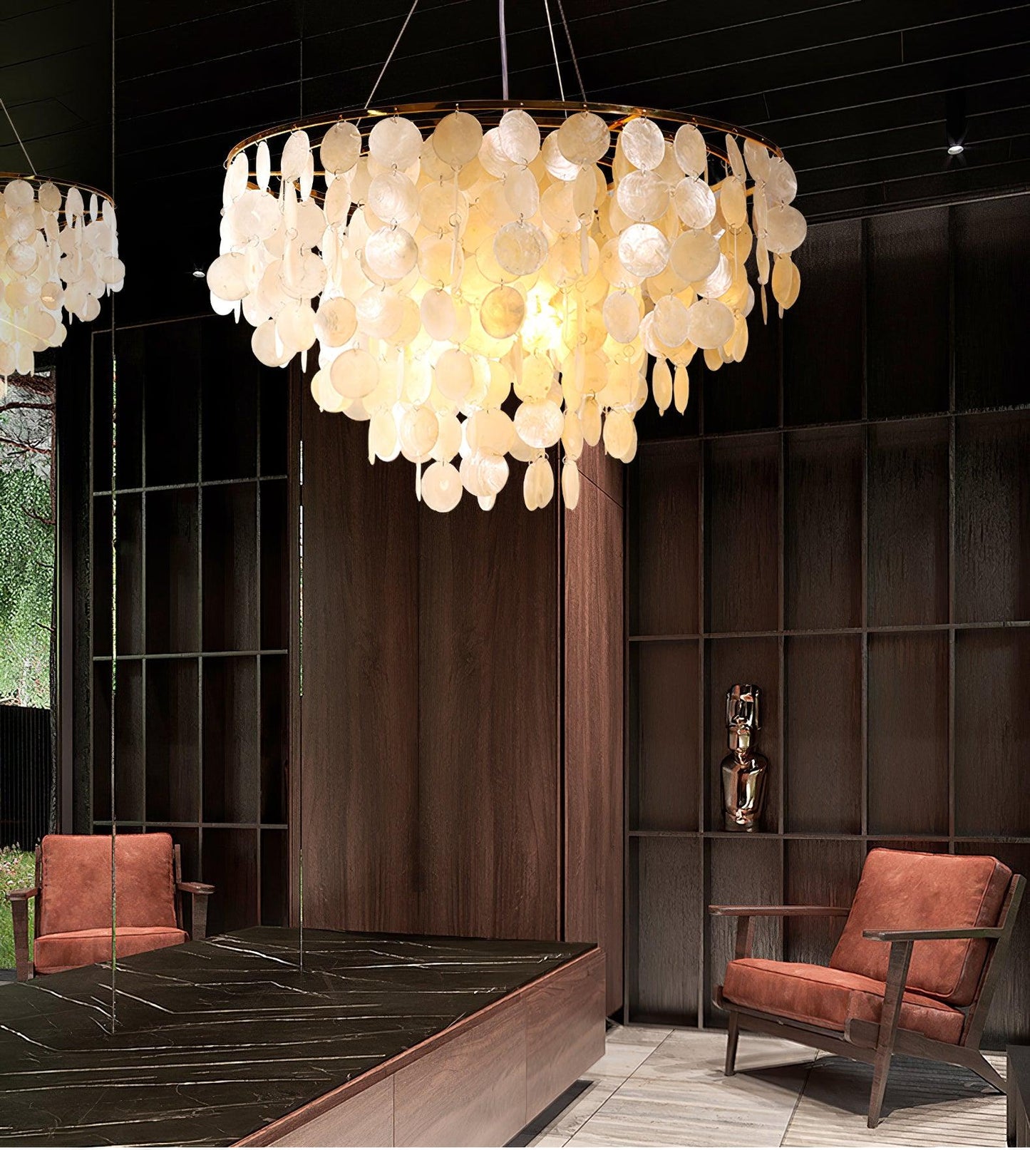 Elegant Shell Wind Chime Chandelier - Soothing Sounds & Coastal Decor