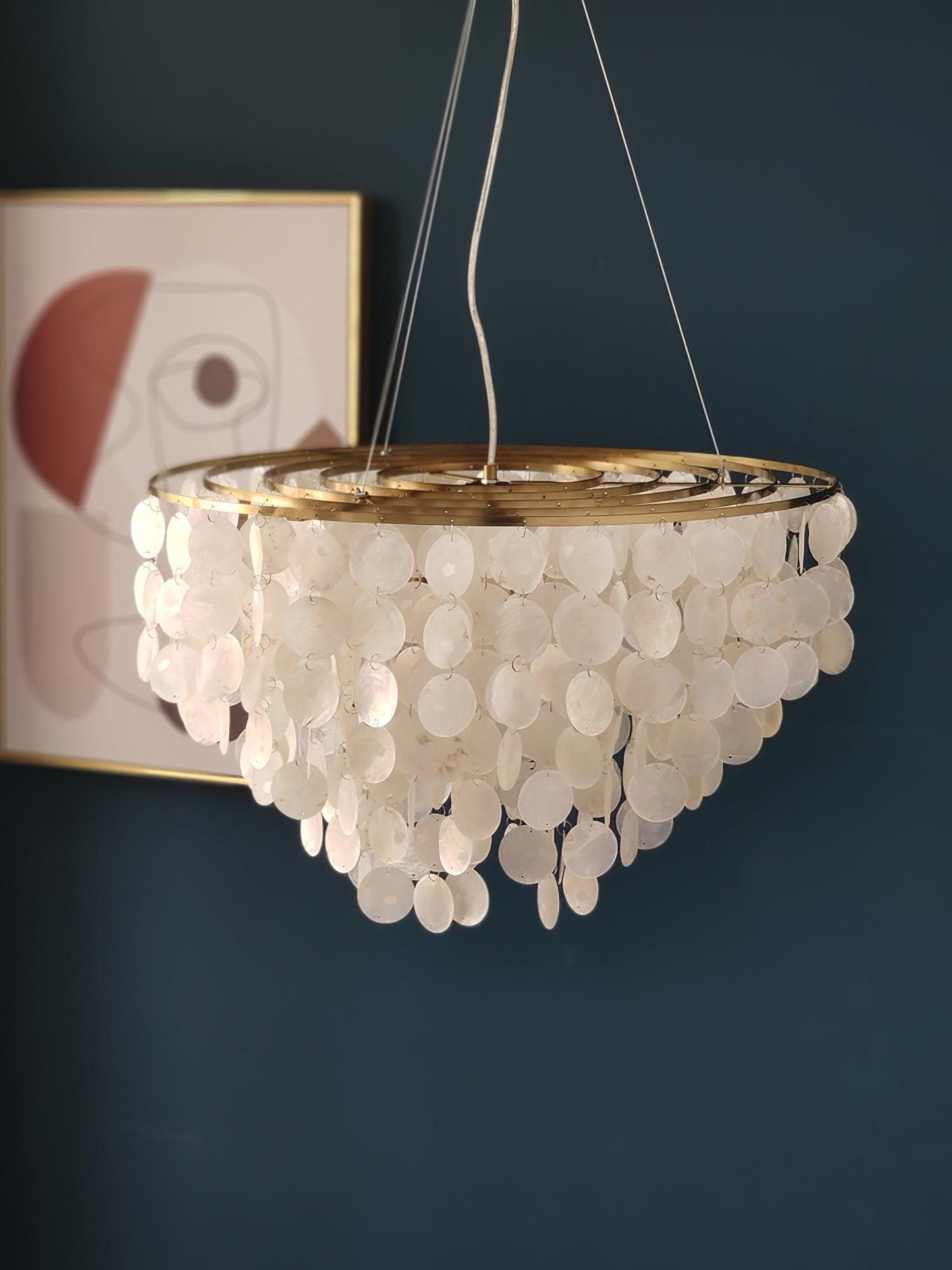 Elegant Shell Wind Chime Chandelier - Soothing Sounds & Coastal Decor