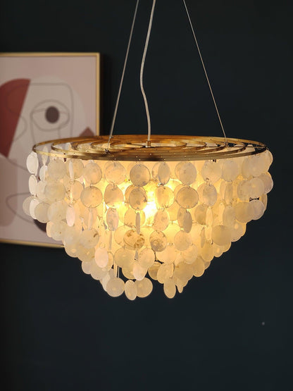 Elegant Shell Wind Chime Chandelier - Soothing Sounds & Coastal Decor