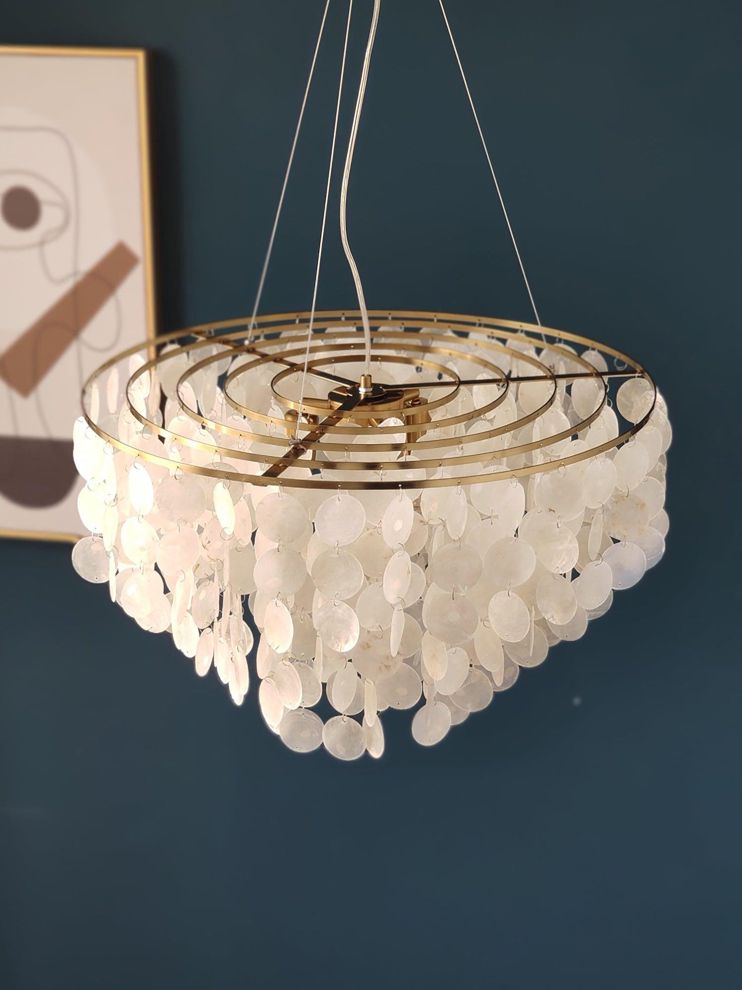 Elegant Shell Wind Chime Chandelier - Soothing Sounds & Coastal Decor