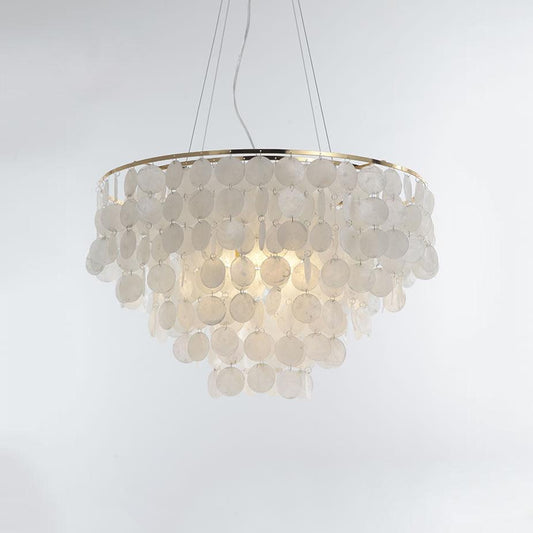 Elegant Shell Wind Chime Chandelier - Soothing Sounds & Coastal Decor